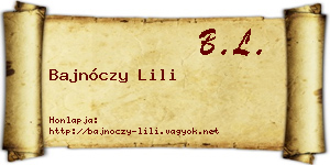 Bajnóczy Lili névjegykártya